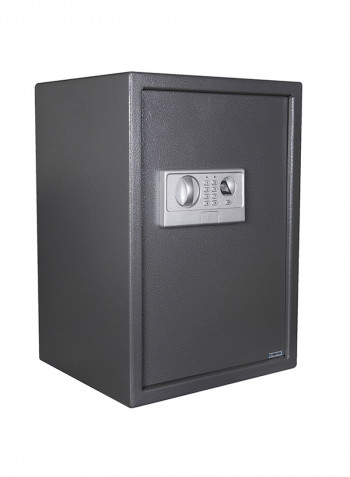 Digital Safe With Fingerprint Reader And Shelf Grey 31x31x31centimeter