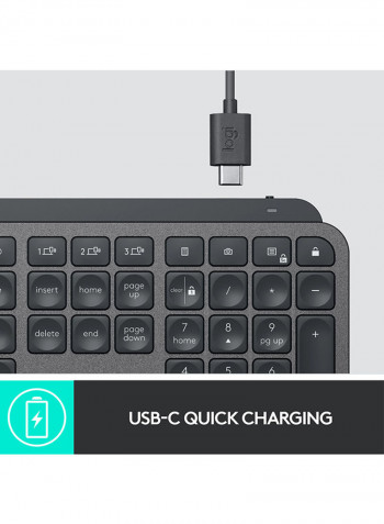 MX Keys Advanced Illuminated Wireless Keyboard, Bluetooth, Tactile Responsive Typing, Backlit Keys 16.94x0.81x5.18inch Black