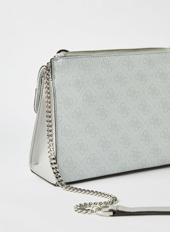 Sosie Convertible Crossbody Flap Bag Silver
