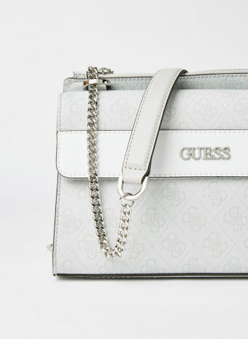 Sosie Convertible Crossbody Flap Bag Silver