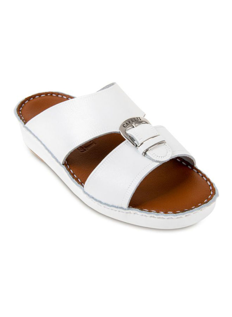 Leather Slip On Arabic Sandals Novocalf White