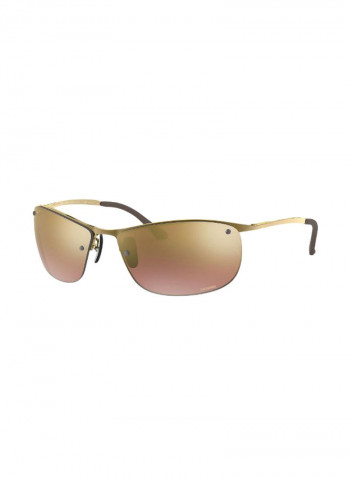 Men's Classic Rectangular Sunglasses - Lens Size: 63 mm