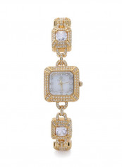 Women's 22K Gold Plated With Crystal Analog Watch P-21885-1L