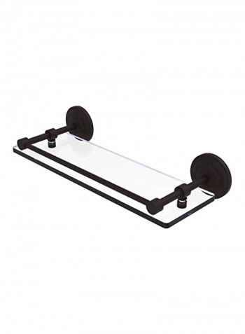 Que Collection Tempered Glass Shelf Brown 16inch