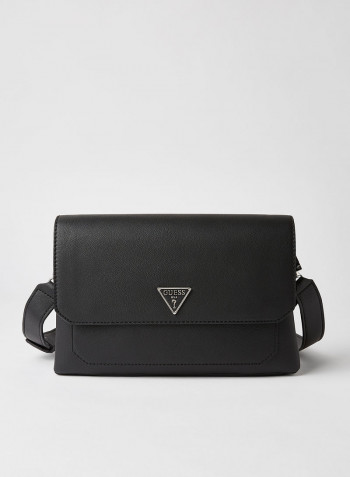 Ambrose Flap Shoulder Bag Black