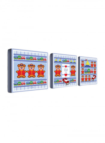 3-Piece Boys Love Toys Canvas Wall Art Multicolour 14 x 14inch