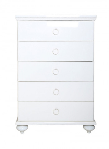 Harry 5 Drawer Cabinet Cream 80x118.5x48centimeter