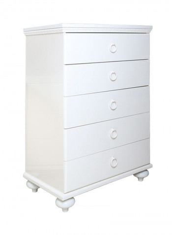 Harry 5 Drawer Cabinet Cream 80x118.5x48centimeter