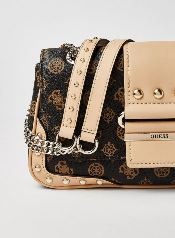 Greta Convertible Flap Crossbody Bag Mocha