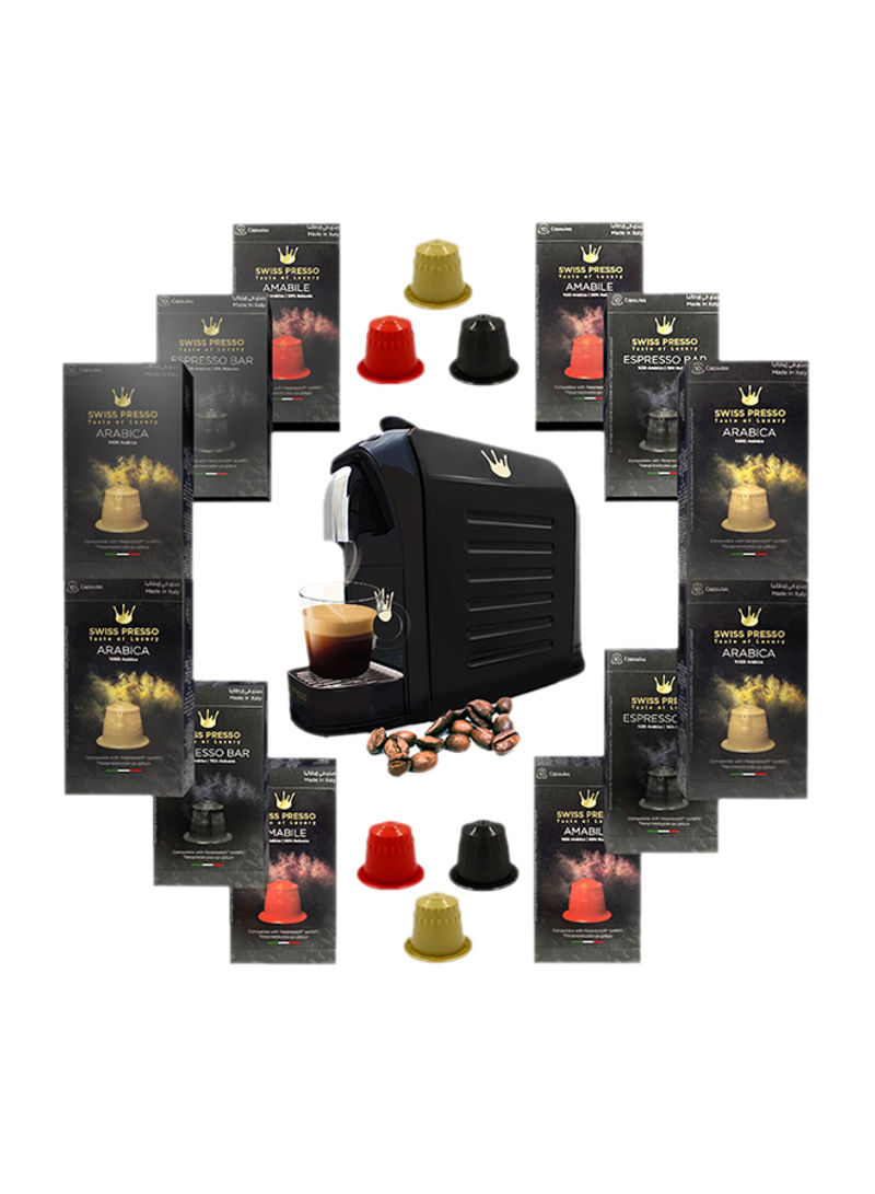 Nespresso Compatible Espresso Machine With 120 Coffee Capsules 0.7 l 1255 W SCMF015 Black