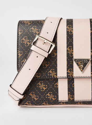 Ambrose Flap Shoulder Bag Brown Blush Logo