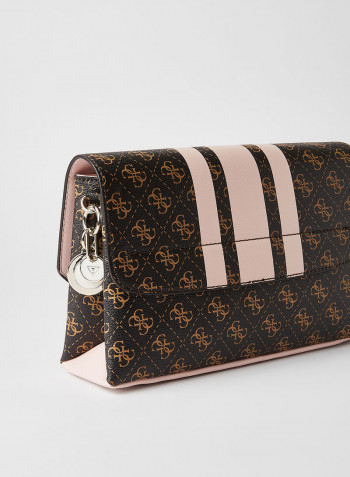 Ambrose Flap Shoulder Bag Brown Blush Logo
