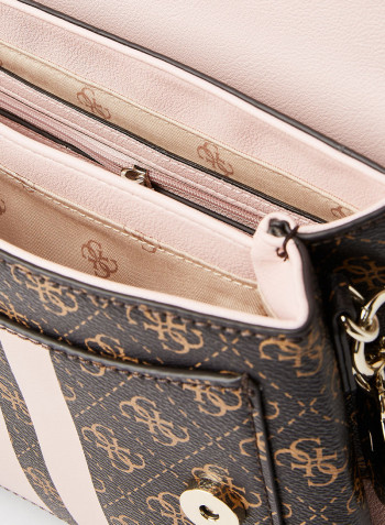Ambrose Flap Shoulder Bag Brown Blush Logo