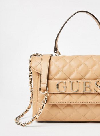 Illy Flap Crossbody Bag Beige