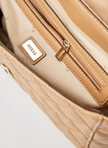 Illy Flap Crossbody Bag Beige