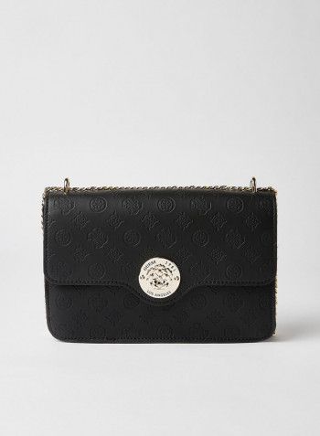 Dayane All-Over Monogram Crossbody Bag Black
