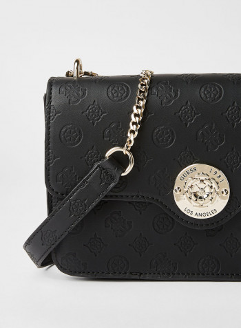 Dayane All-Over Monogram Crossbody Bag Black