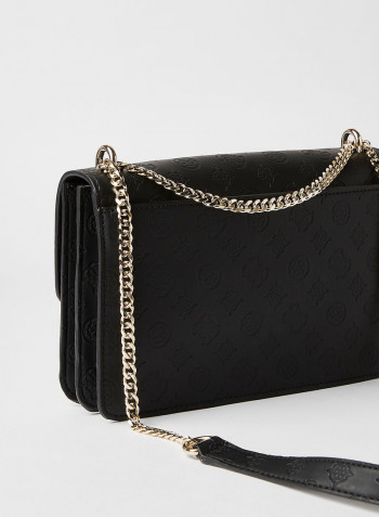 Dayane All-Over Monogram Crossbody Bag Black