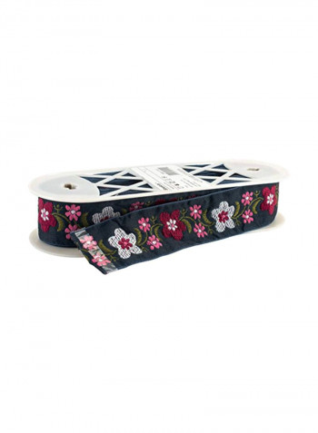 Embroidered Denim Lace Blue/Pink/Red