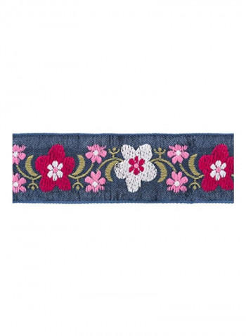 Embroidered Denim Lace Blue/Pink/Red
