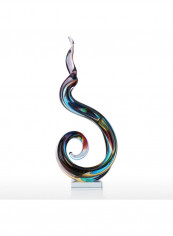 Decorative Tabletop Artwork Abstract Glass Sculpture Multicolour