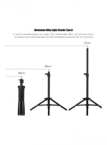 LED Dimmable Photography Light With Accessories White
