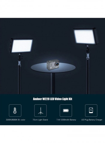 LED Dimmable Photography Light With Accessories White