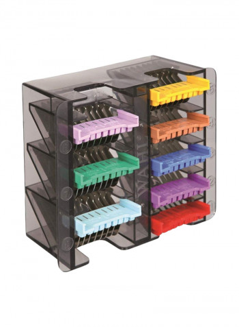 8-Piece Comb Clipper Set Yellow/Red/Green