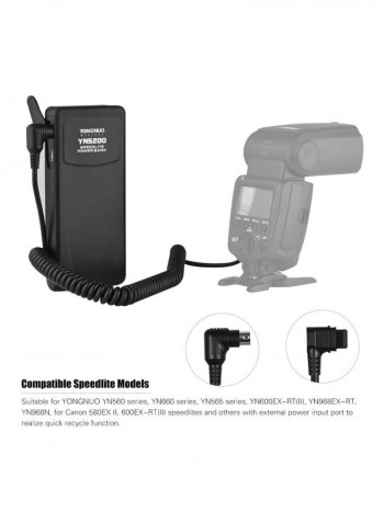 Professional Speedlite Power Bank For Camera 17.4x7.5x2.5cm Black