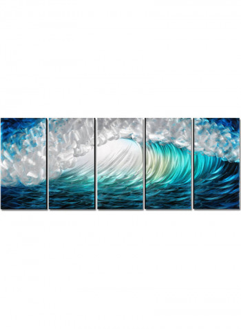 5-Piece Wave Seascape Decorative MDF Wall Art Multicolour