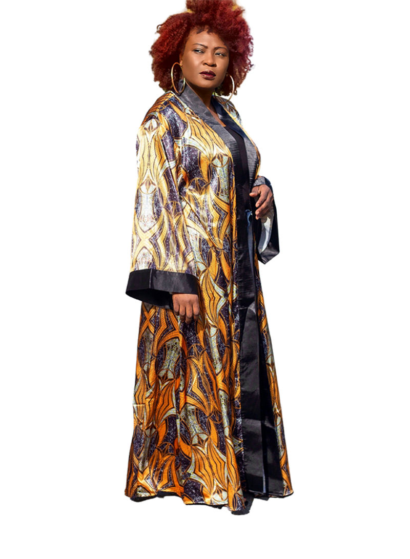 Silane Satin Kimono Multicolour