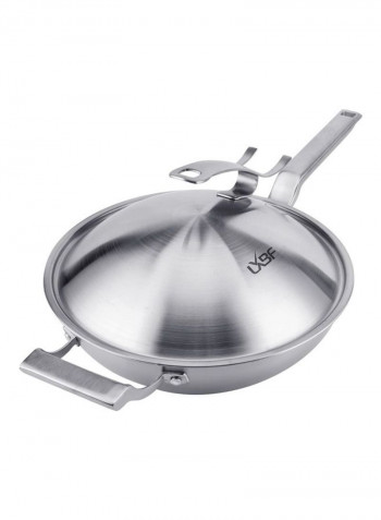 Steel Non Stick Wok Cooking Pot Multicolour