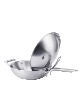 Steel Non Stick Wok Cooking Pot Multicolour