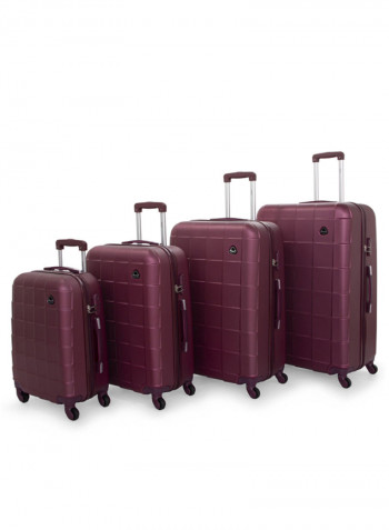 Hardside 4 Piece Luggage Trolley Set Burgundy