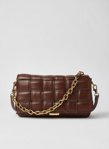 Wynonna Quilted Shoulder Bag Brown