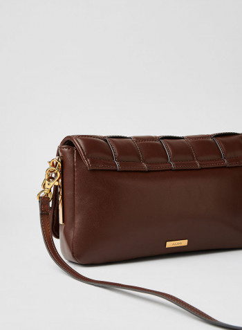 Wynonna Quilted Shoulder Bag Brown