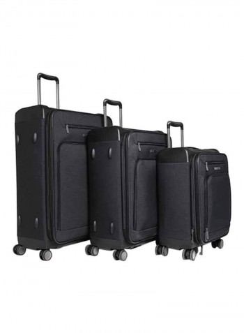 Peridot Softside 3 Piece Luggage Trolley Set Black