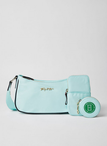 Recycled Polyester Crossbody Bag Blue