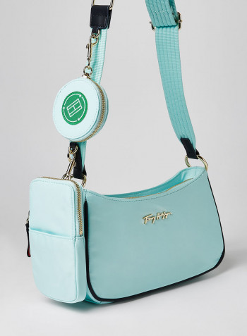 Recycled Polyester Crossbody Bag Blue