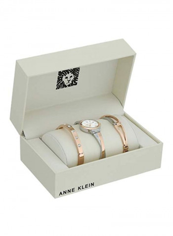 Women's Water Resistant Analog Watch AK/2245RTST With Bangle And Bracelet