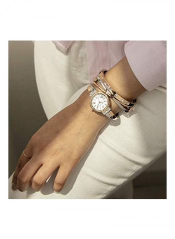 Women's Water Resistant Analog Watch AK/2245RTST With Bangle And Bracelet