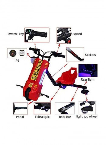 3-Wheels Electric Drifting Scooter 24V 95x60x60cm