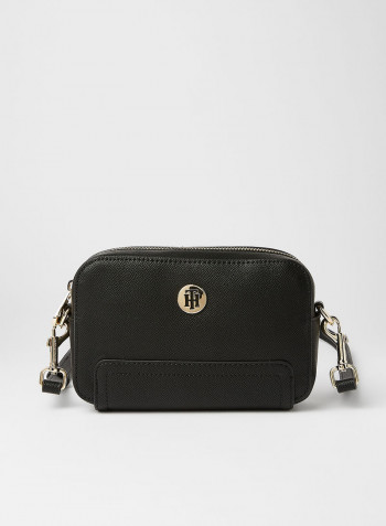 Monogram Plaque Camera Bag Black