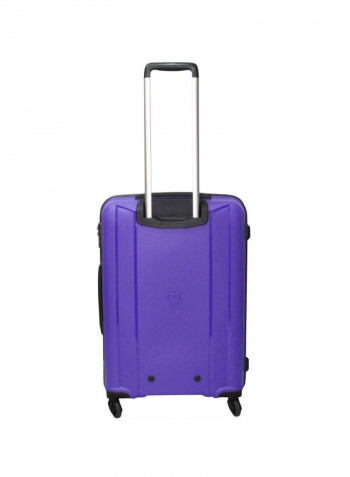 Unbreakable Sleek Hardside 3 Piece Luggage Trolley Set Purple/Silver/Black