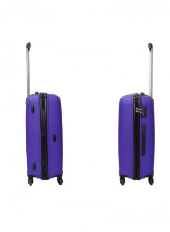 Unbreakable Sleek Hardside 3 Piece Luggage Trolley Set Purple/Silver/Black