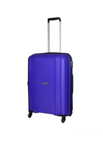 Unbreakable Sleek Hardside 3 Piece Luggage Trolley Set Purple/Silver/Black