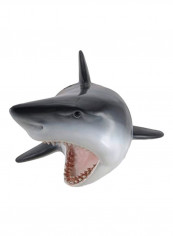 Predator Shark Head Wall Mount Statue Grey/White 16x11.5x10inch