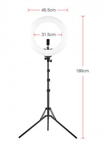 60W Dimmable 3000-6000K Colour Temperature Photography LED Ring Light 18inch Black