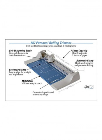 Personal Rolling Paper Trimmer And Cutter Blue/Grey