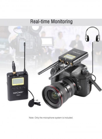Professional Wireless Lavalier Lapel Microphone Mic System (1 Transmitter + 1 Receiver) CM-9 Black